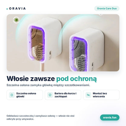 Oravia Care Duo™ – 2 uchwyty ochronne na szczoteczki