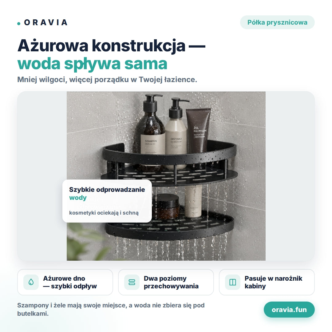Oravia Shelf półka łazienkowa bez wiercenia